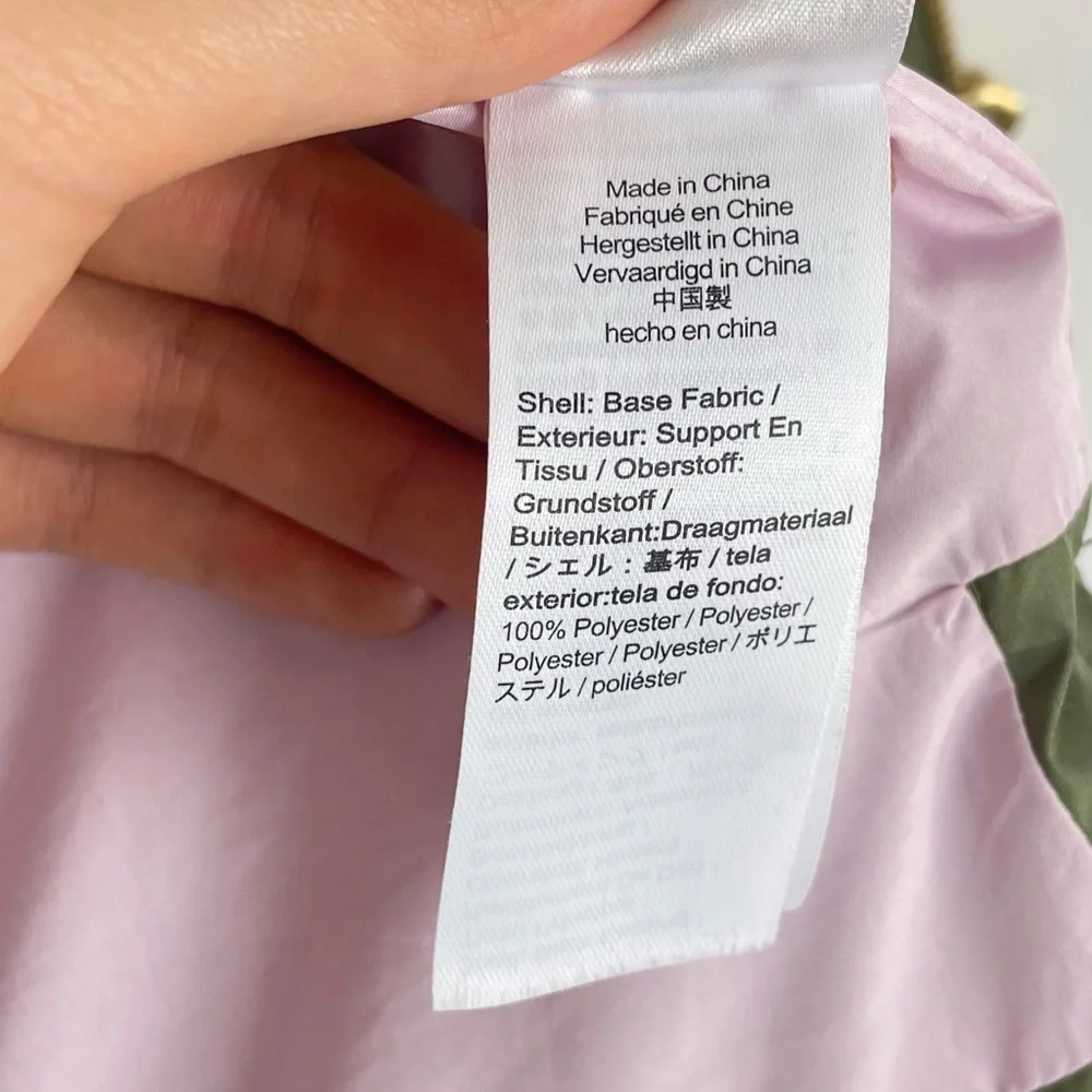 J. Crew Quilted Cocoon Puffer Jacket Army Green Gold Oversized Cozy Casual - Picture 9 of 11